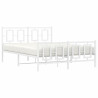 Estructura cama metal con cabecero y estribo blanco 135x190 cm 4