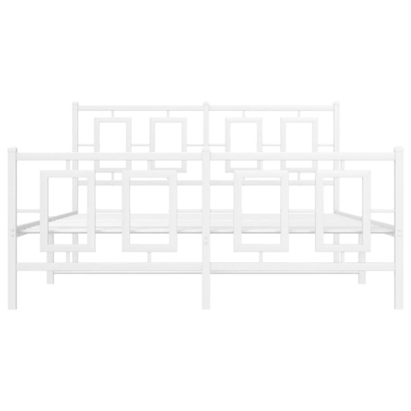 Estructura cama metal con cabecero y estribo blanco 135x190 cm M 5
