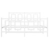 Estructura cama metal con cabecero y estribo blanco 135x190 cm 5