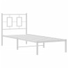 Estructura de cama de metal con cabecero blanco 75x190 cm 2