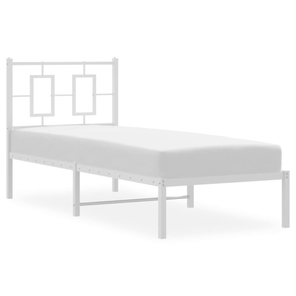 Estrutura de cama sem colchão com cabeceira 75x190 cm branco M 4