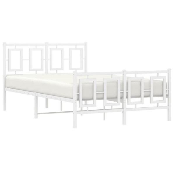 Estructura cama metal con cabecero y estribo blanco 120x190 cm M 4