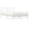 Estructura cama metal con cabecero y estribo blanco 120x190 cm 4