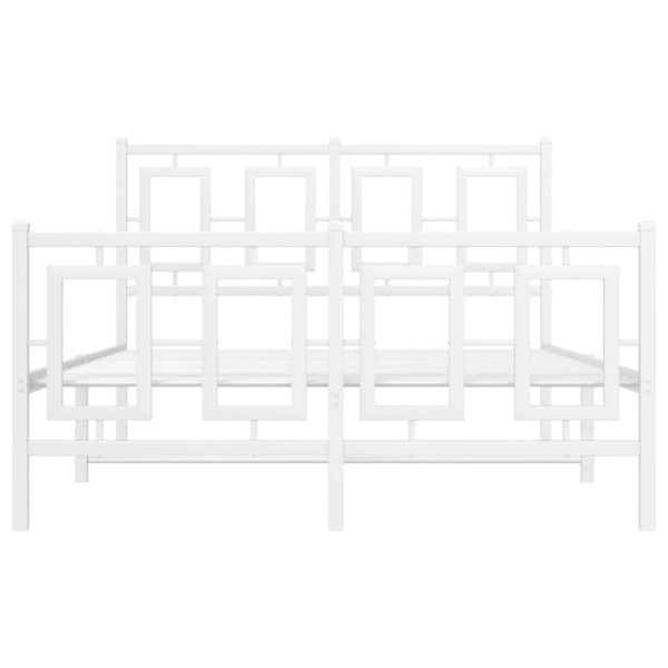 Estructura cama metal con cabecero y estribo blanco 120x190 cm M 5