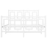 Estrutura de cama com cabeceira e pés 120x190 cm metal branco 5