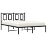 Estructura de cama con cabecero metal negro 140x200 cm 4