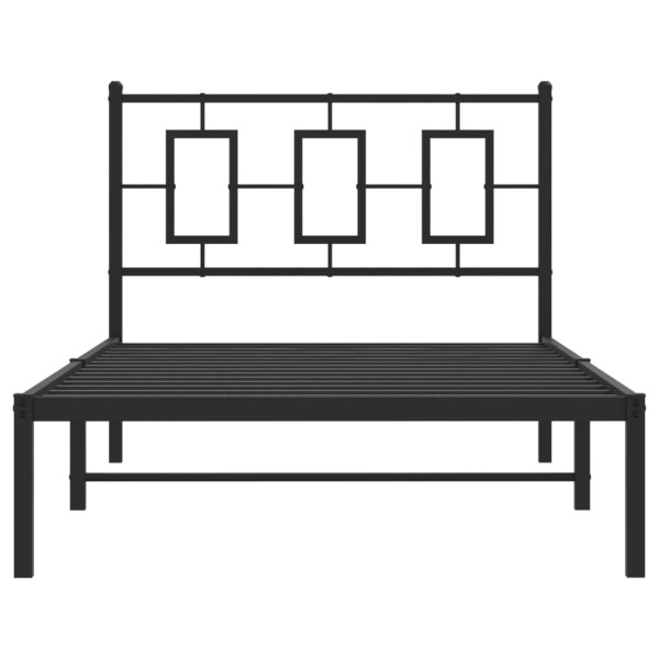 Estructura de cama con cabecero metal negro 100x190 cm M 5
