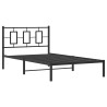 Estrutura de cama com cabeceira 107x203 cm metal preto 2