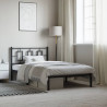 Estrutura de cama com cabeceira 107x203 cm metal preto 3