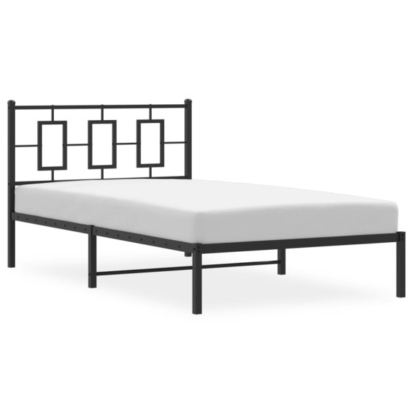 Estrutura de cama com cabeceira 107x203 cm metal preto M 4