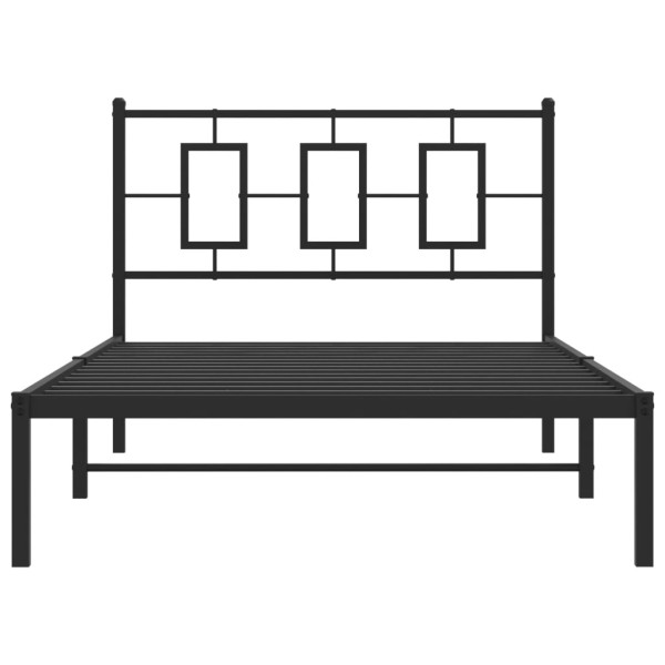 Estrutura de cama com cabeceira 107x203 cm metal preto M 5