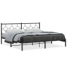 Estrutura de cama com cabeceira 193x203 cm metal preto 1