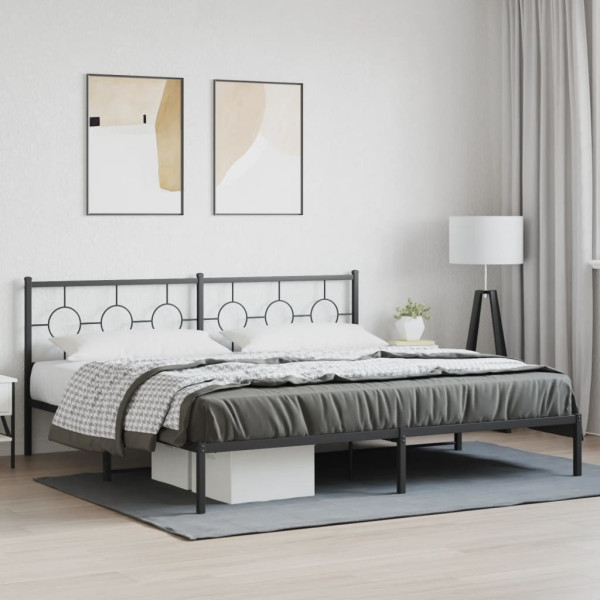 Estructura de cama con cabecero metal negro 193x203 cm M 3