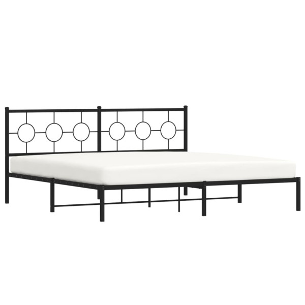 Estrutura de cama com cabeceira 193x203 cm metal preto M 4