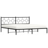 Estructura de cama con cabecero metal negro 193x203 cm 4