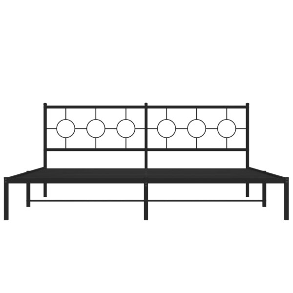 Estrutura de cama com cabeceira 193x203 cm metal preto M 5