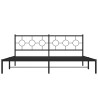 Estrutura de cama com cabeceira 193x203 cm metal preto 5