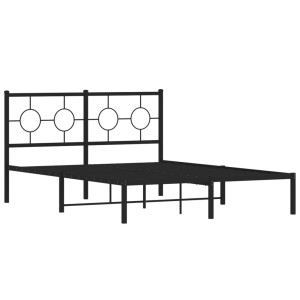 Estrutura de cama com cabeceira 140x190 cm metal preto H