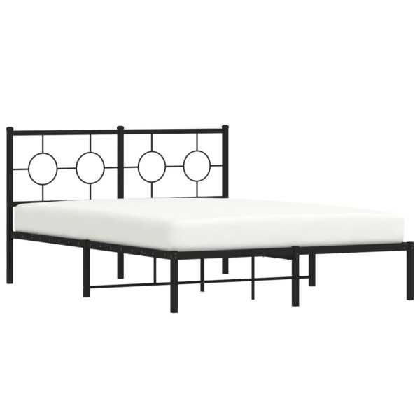 Estrutura de cama com cabeceira 140x190 cm metal preto M 4