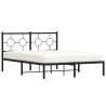 Estrutura de cama com cabeceira 140x190 cm metal preto 4