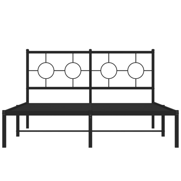 Estructura de cama con cabecero metal negro 140x190 cm M 5