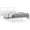 Estructura de cama de metal con cabecero blanca 120x190 cm 1