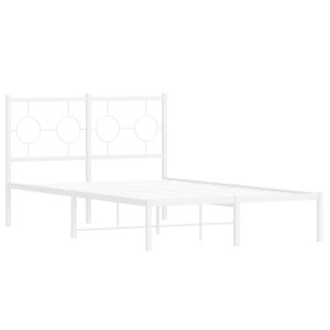 Estrutura de cama com cabeceira 120x190 cm metal branco H
