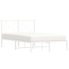 Estrutura de cama com cabeceira 120x190 cm metal branco 4