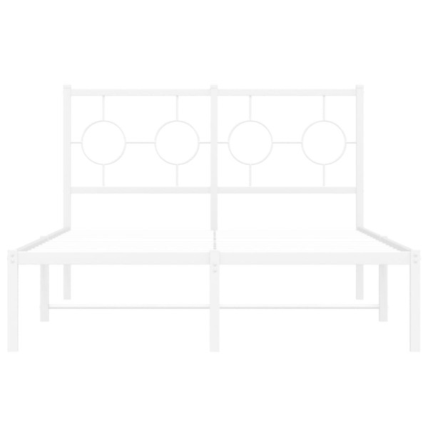 Estructura de cama de metal con cabecero blanca 120x190 cm M 5