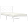 Estrutura de cama com cabeceira 100x200 cm metal branco 4