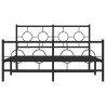Estrutura de cama com cabeceira e pés 140x200 cm metal preto 5