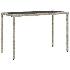 Mesa jardim c/ tampo de vidro 115x54x74 cm vime PE cinza-claro H