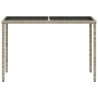 Mesa jardim c/ tampo de vidro 115x54x74 cm vime PE cinza-claro 4