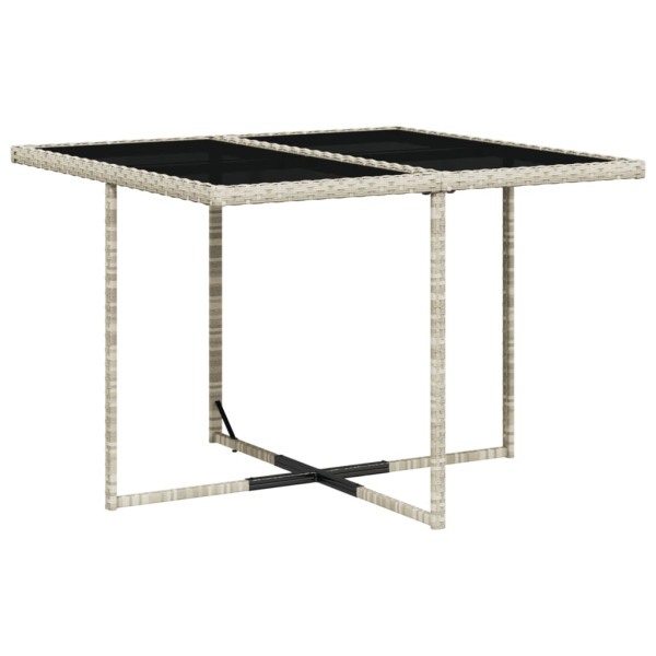 Set comedor de jardín 5 pzas cojines ratán sintético gris claro M 4