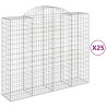 Cestos gabião arqueados 25 pcs 200x50x160/180 ferro galvanizado 2