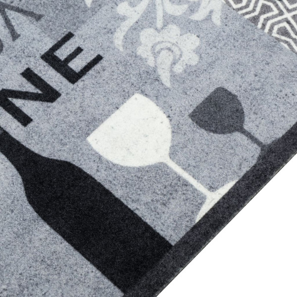 Alfombra de cocina lavable terciopelo gris Wine 60x300 cm M 3