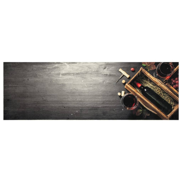 Tapete de cozinha lavável 60x180 cm veludo padrão garrafa vinho M 2