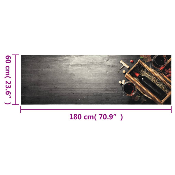 Alfombra de cocina lavable terciopelo botella de vino 60x180 cm M 5