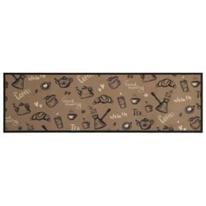 Alfombra de cocina lavable terciopelo marrón Morning 45x150 cm H