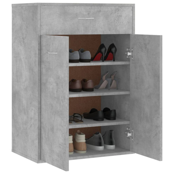 Mueble zapatero de contrachapada gris hormigón 60x35x84 cm M 4