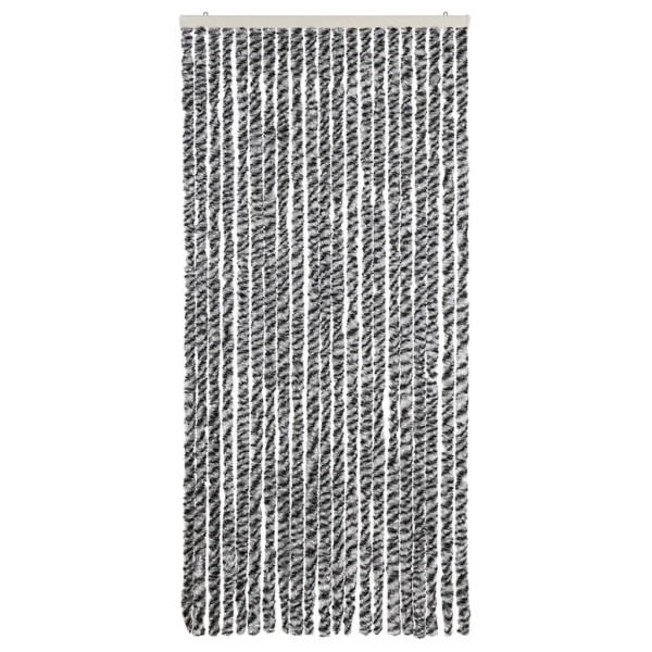 Cortina antimoscas chenilla gris negro y blanco 90x200 cm M 3