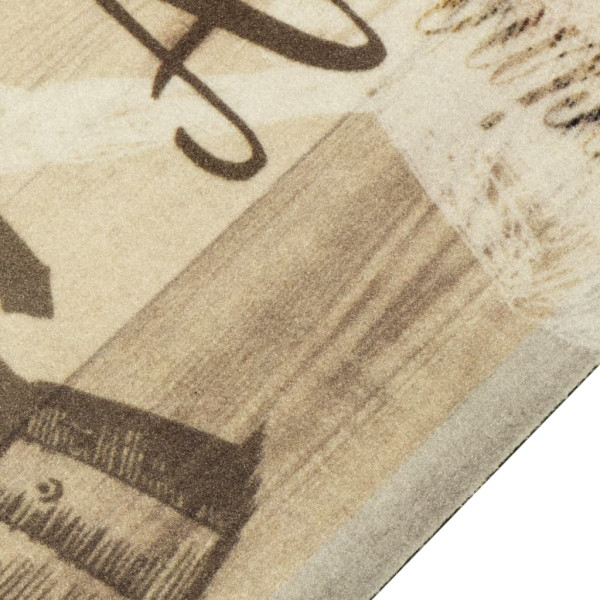 Alfombra de cocina lavable terciopelo marrón café 45x150 cm M 3