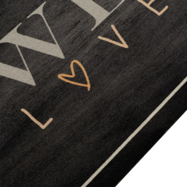 Alfombra de cocina lavable terciopelo texto café 45x150 cm M 3