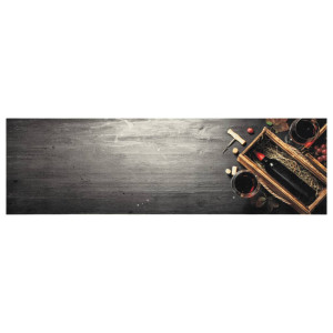 Alfombra de cocina lavable terciopelo botella de vino 45x150 cm H