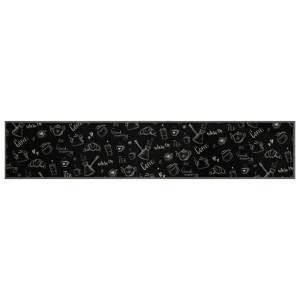 Alfombra de cocina lavable terciopelo Morning negro 60x300 cm H