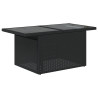 Mesa de jardín superficie de vidrio ratán PE negro 100x55x73 cm 4