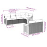 7 pcs conjunto de sofás p/ jardim c/ almofadões vime PE preto 3