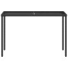 Mesa de jardín superficie de vidrio ratán PE negro 115x54x74 cm 4