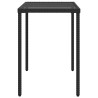 Mesa de jardín superficie de vidrio ratán PE negro 115x54x74 cm 5