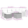 Set de comedor de jardín 7 pzas y cojines ratán sintético negro 3